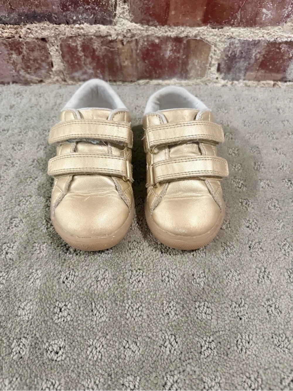 Carter's Metallic Gold Double-Strap Toddler Sneakers